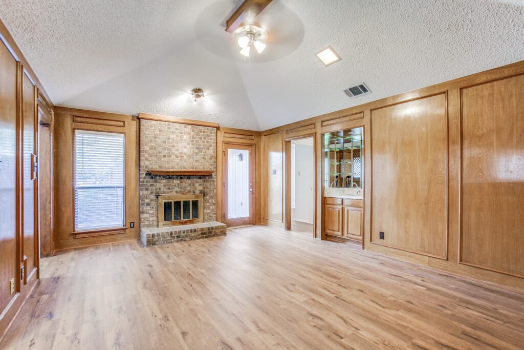 Interior living area of one of the rental homes updated during the five-home portfolio transition.