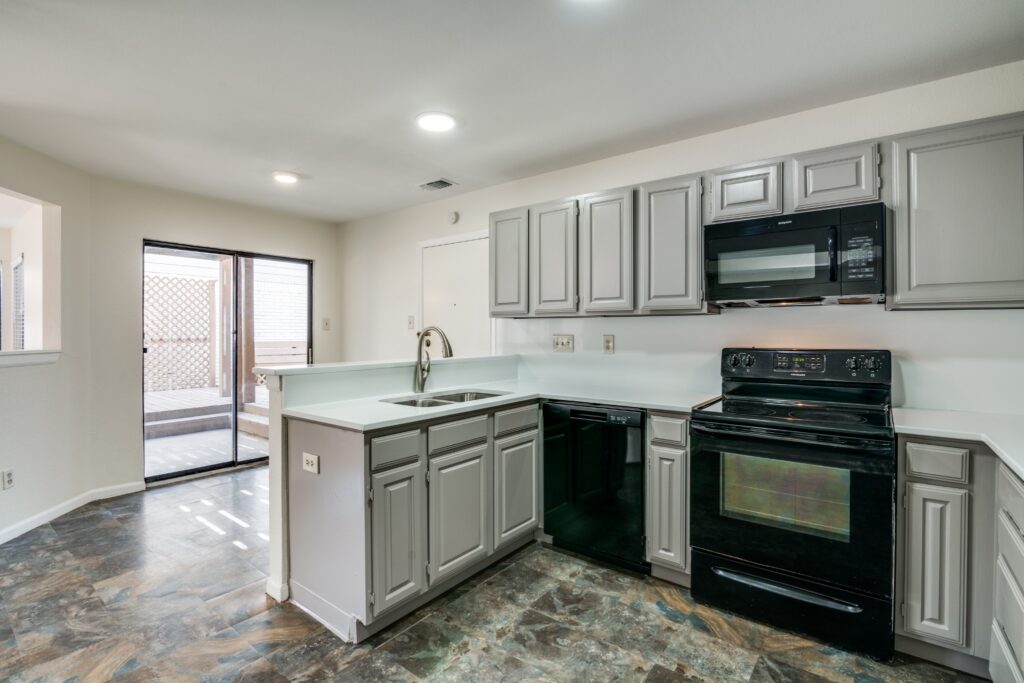Updated kitchen in one of the rental homes managed in the five-home portfolio case study.